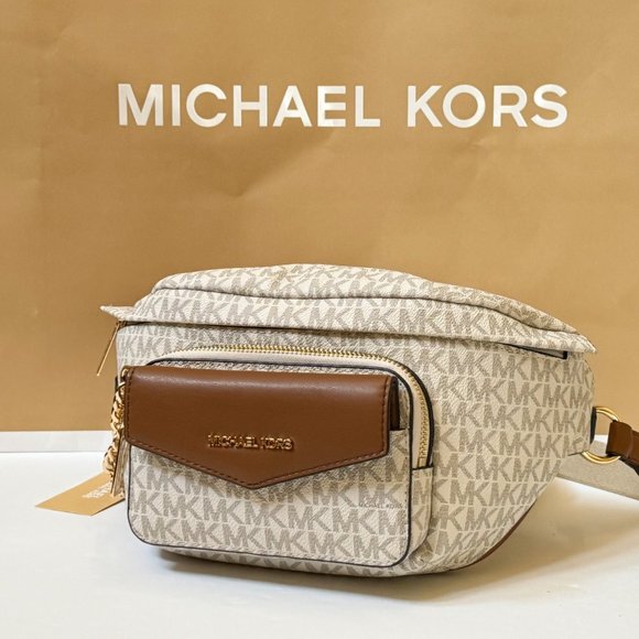 Michael Kors Maisie Waist Fanny Pack Crossbody Sling Bag MK Vanilla - Picture 7 of 15